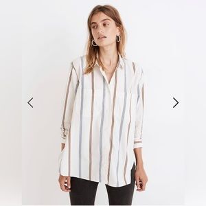NEW Madewell Ex-Boyfriend Shirt in Roeser Stripe